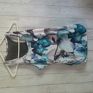 Calia workout tank, floral pattern, mesh on back. size S